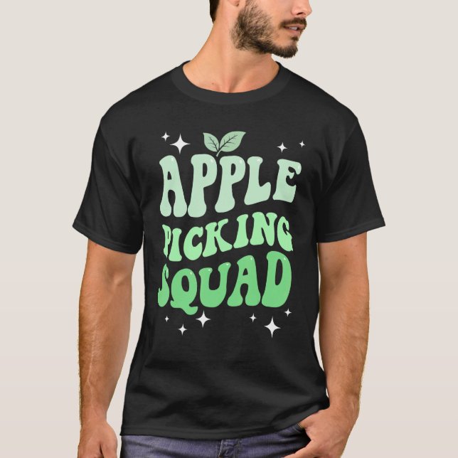 T-shirt Apple Picking Squad Green Apple Season Family Farm (Devant)