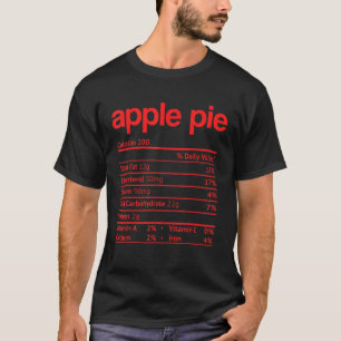 T-shirt Apple Pie Nutrition Fact Thankgiving Noël