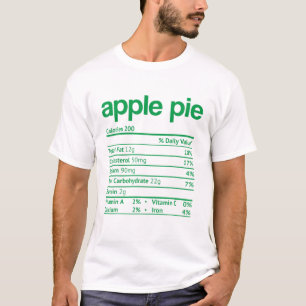 T-shirt Apple Pie Nutrition Facts Drôle Thanksgiving Chri