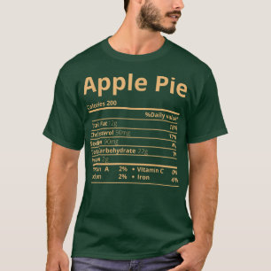 T-shirt Apple Pie Nutrition Facts Drôle Thanksgiving Chris