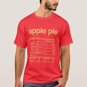 T-shirt Apple Pie Nutrition Facts Drôle Thanksgiving Chris