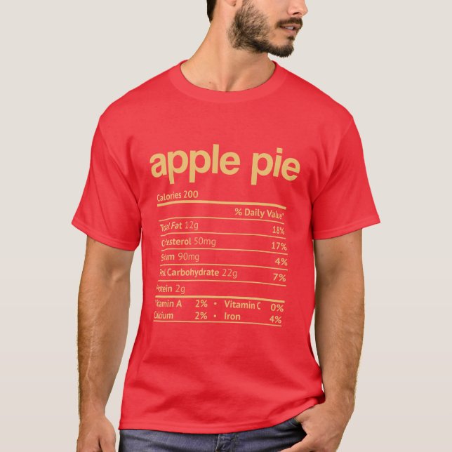T-shirt Apple Pie Nutrition Facts Drôle Thanksgiving Chris (Devant)