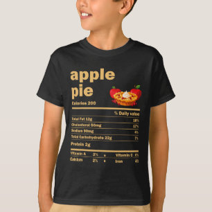 T-shirt Apple Pie Nutrition Facts Fun Thanksgiving Christa
