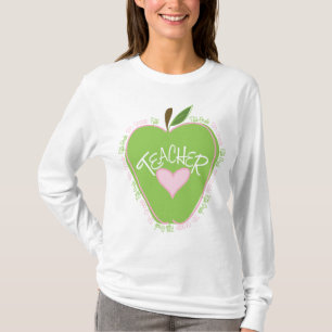 T-shirt Apple rose et vert de cinquième professeur de