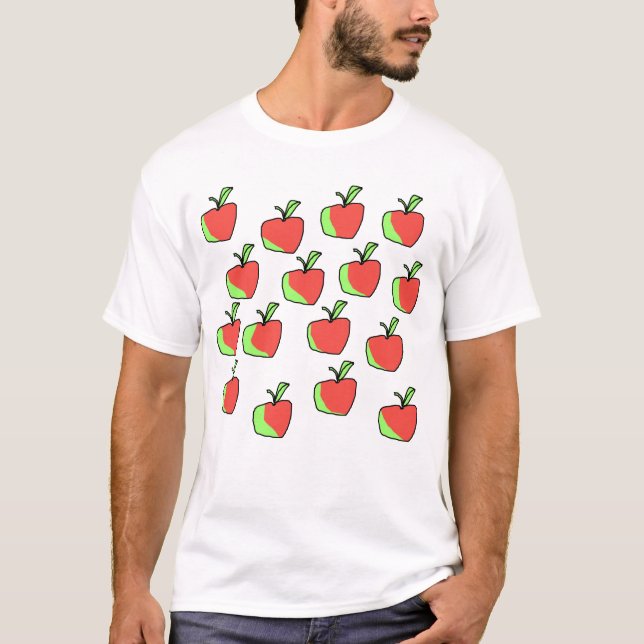 T-shirt Apple rouge et vert modèlent (Devant)