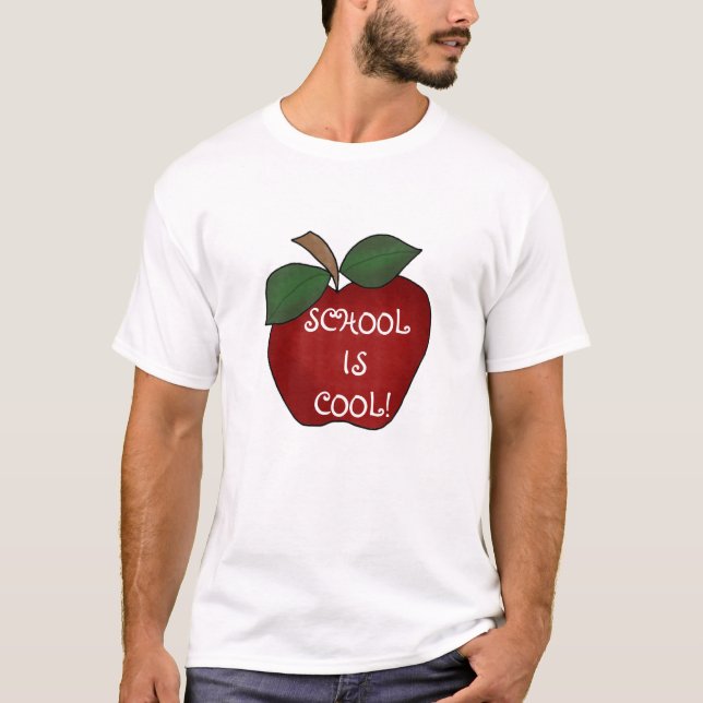 T-shirt Apple rouge instruisent est frais (Devant)