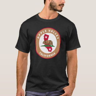T-shirt Apple Valley California CA Drapeau et Bear Badge S