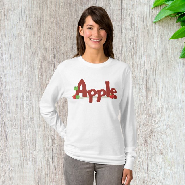 T-shirt Apple Word Art avec des pommes rouges et vertes (Créateur téléchargé)