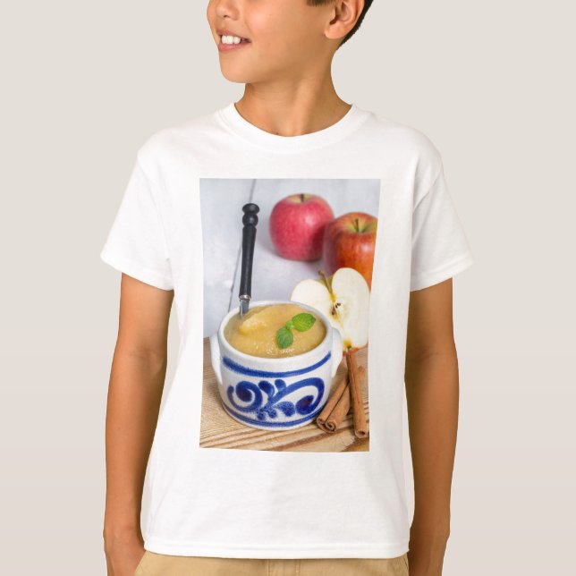T-shirt Applesauce à la cannelle dans un bol en grès (Devant)