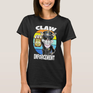 T-shirt Application de la loi Chat porter des lunettes de
