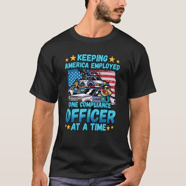 T-shirt Application de la loi pour un policier (Devant)
