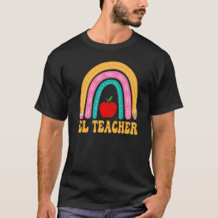 T-shirt Application El Teacher Rainbow Pencil Femmes Retou