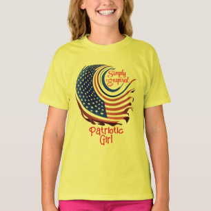 T-shirt Appliquer Patriotique Enspirée Fille/fille