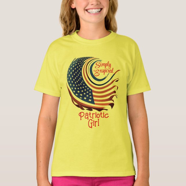 T-shirt Appliquer Patriotique Enspirée Fille/fille (Devant)