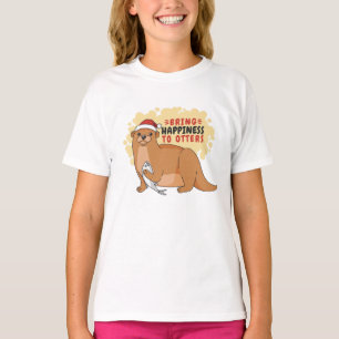 T-shirt Apportez le bonheur à Otters Funny Christmas Otter