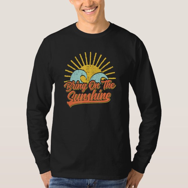 T-shirt Apportez Le Soleil Rétro Sun Summer Beach Waves (Devant)
