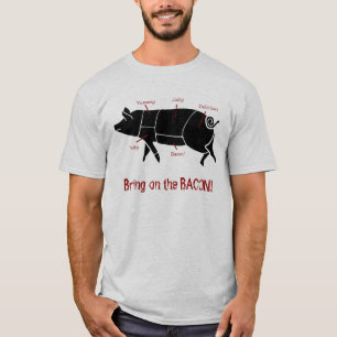 T-shirt Apportez sur le diagramme drôle de boucher de porc
