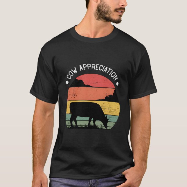T-shirt Appréciation de la vache Manger plus de poulet drô (Devant)