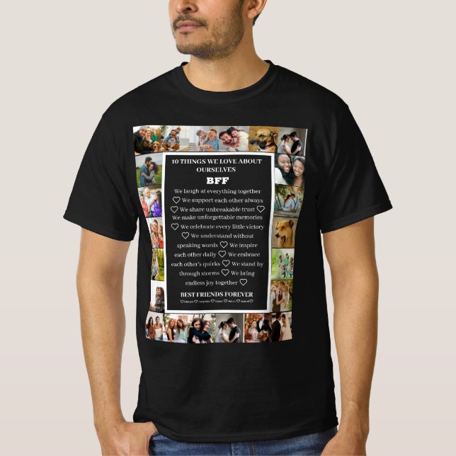T-shirt Appréciation de l'amitié | Collage photo BFF 22 (Devant)