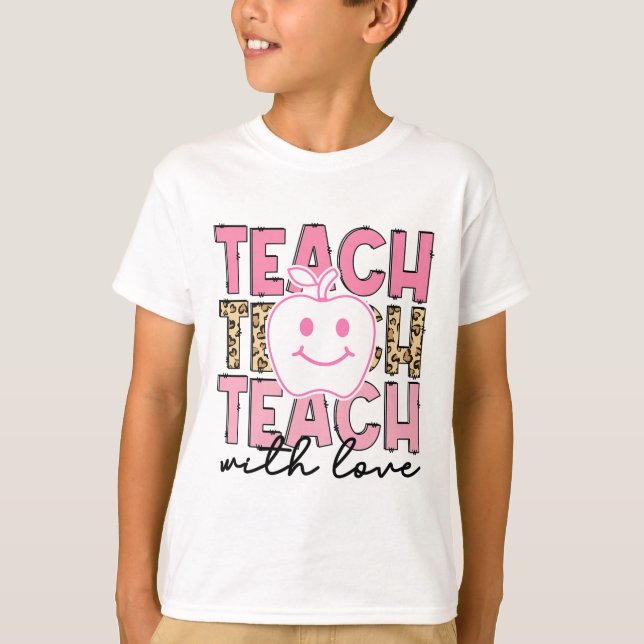 T-shirt Appréciation de l'enseignant léopard Enseigner ave (Devant)