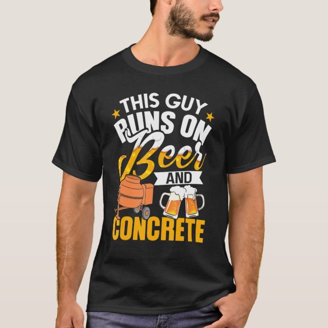T-shirt Appréciation de l'ouvrier du ciment de la bière de (Devant)