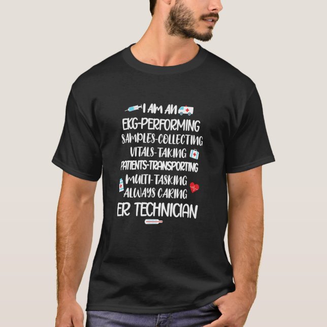 T-shirt Appréciation du technicien Er Salle d'urgence Tech (Devant)
