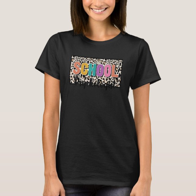T-shirt Appréciation Psychologue De L'École Leopard Retour (Devant)