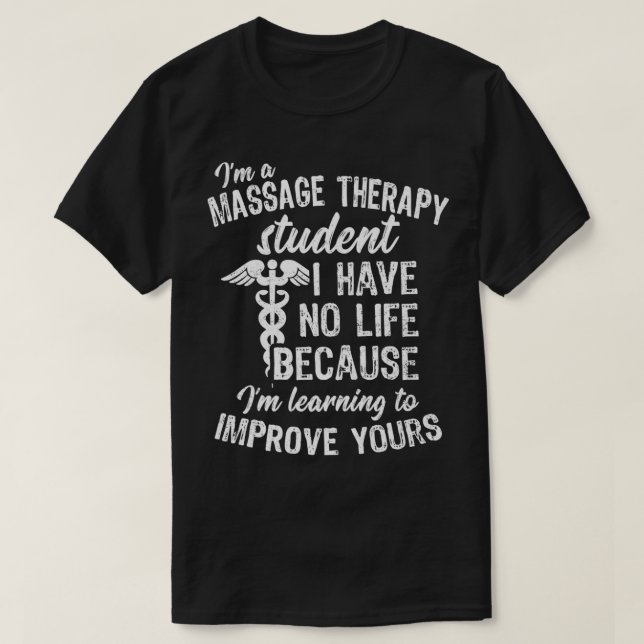 T-shirt Apprendre à améliorer la thérapie de massage Cadea (Design devant)
