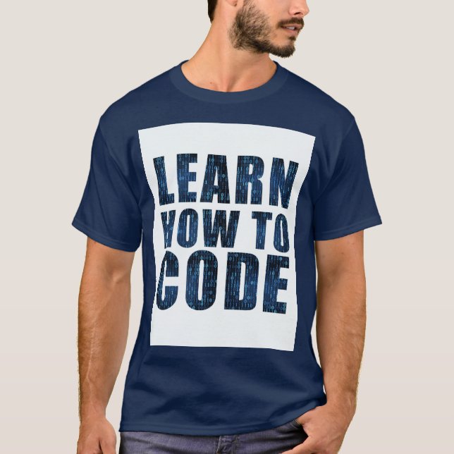 T-shirt Apprendre à coder (bleu) (Devant)