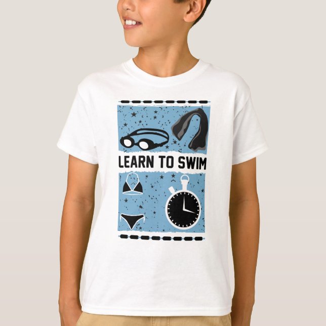 T-shirt Apprendre à nager avec ce design magnifique (Devant)