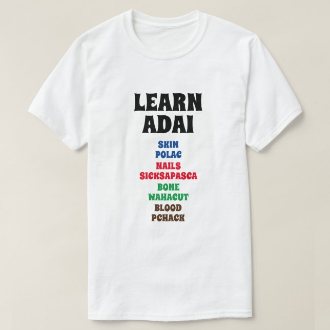 T-shirt Apprendre Adai - Peau, ongles, os, Sang (Design devant)