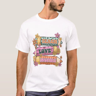 T-shirt Apprendre Amour Inspirer Design Rétro