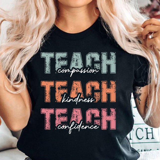 T-shirt Apprendre La Compassion Confiance (TEACHER compassion kindness confidence shirt)