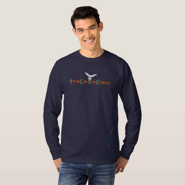 T-shirt Apprendre la paix | Hommes Long Sleeve (Devant entier)