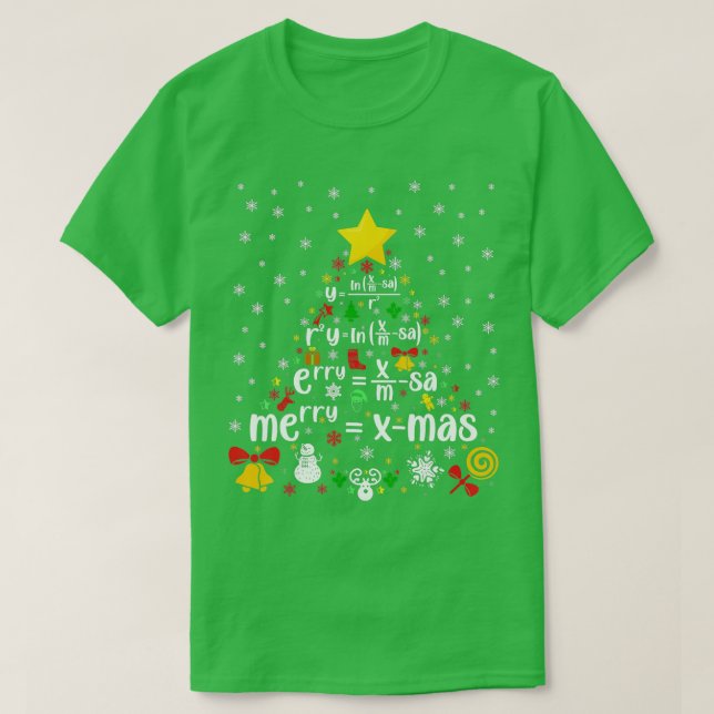 T-shirt Apprentissage de mathématiques Noël xms professeur (Design devant)