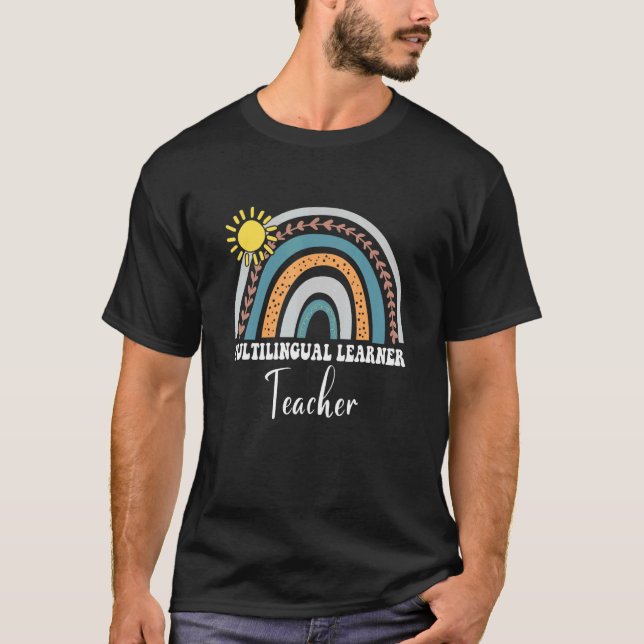 T-shirt Apprentissage multilingue Enseignant Rainbow Multi (Devant)