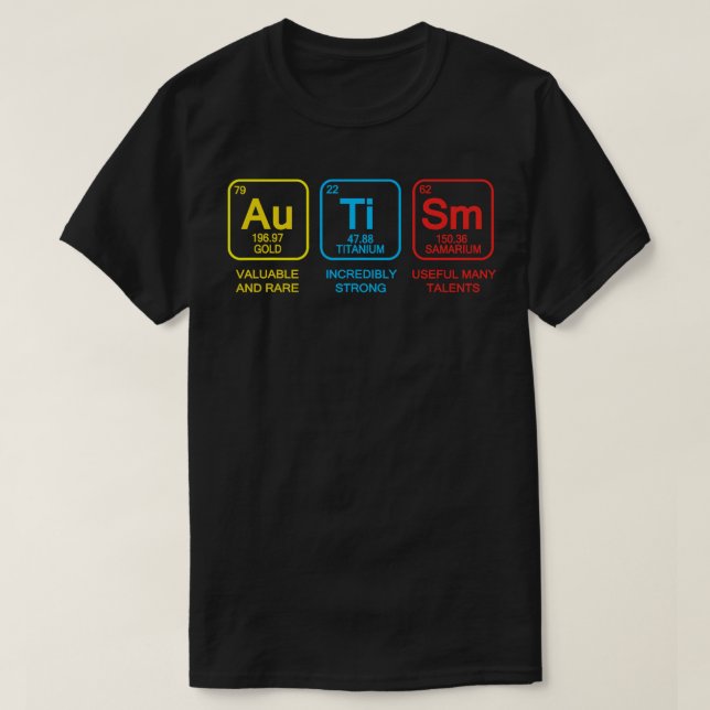 T-shirt Appui à la sensibilisation sur l'autisme, Tableau  (Design devant)