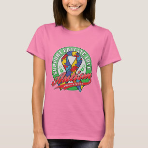T-shirt Appui d'autisme - instruisez - amour