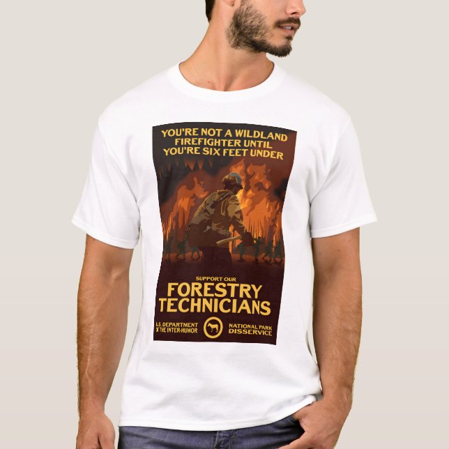 T-shirt Appuyer nos techniciens forestiers (Devant)