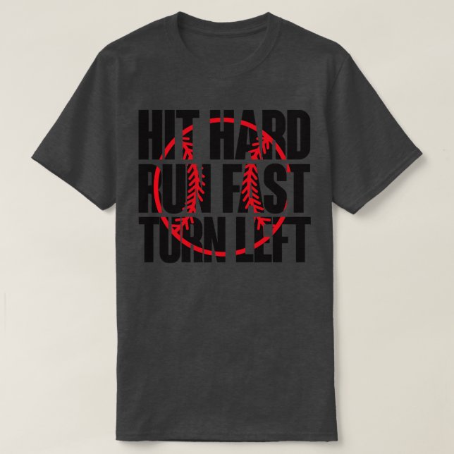 T-shirt Appuyer sur la course dure rapide tourner à gauche (Design devant)