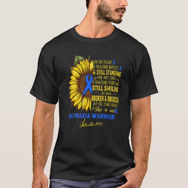 T-shirt Apraxia Sensibilisation Elle Est Un Guerrier Aprax (Devant)
