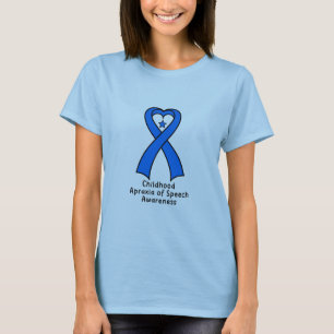 T-shirt Apraxie d'enfance de ruban de coeur de la parole