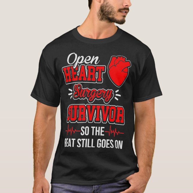 T-shirt Après - Chirurgie cardiaque Survivor Beat se met e (Devant)