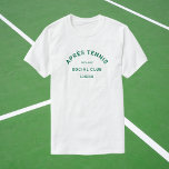 T-shirt Après le tennis Social Club Custom Green Crest<br><div class="desc">Après Tennis Social Club Green Crest tennis mens t-shirt. Personnalisez avec l'année et l'emplacement. Parfait pour un tournoi de tennis local,  en cadeau pour un amoureux du tennis ou pour une soirée de baccalauréat à thème de tennis. Conçu pour correspondre à notre collection Après Tennis Social Club.</div>