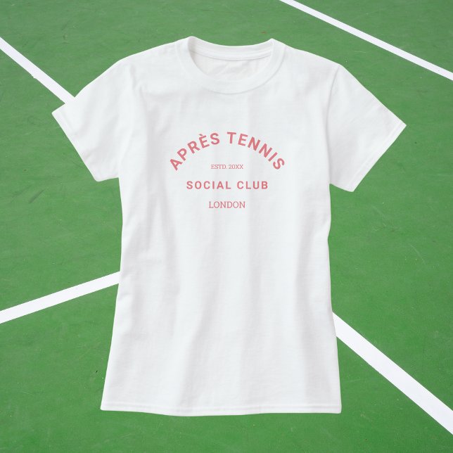 T-shirt Après le Tennis Social Club Custom Pink Crest (Créateur téléchargé)