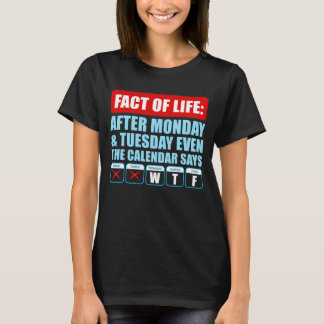 T-shirt Après Lundi Et Mardi Même Le Calendrier Dit WTF