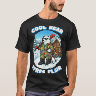 T-shirt Apres ski flair cool ours blanc ski vue chouette