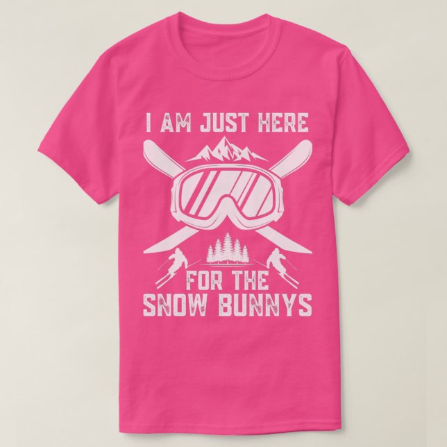 T-shirt Apres Ski Ski ici pour les snowbunnys (Design devant)
