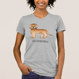 T-shirt Apricot Mini Goldendoodle Cartoon Chien & Texte