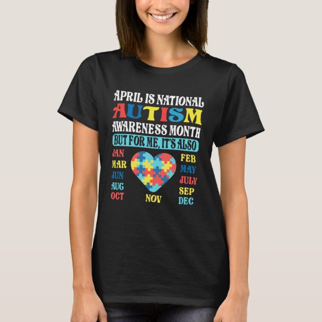 T-shirt April is National Autism Awareness Month Kids Boy  (Devant)